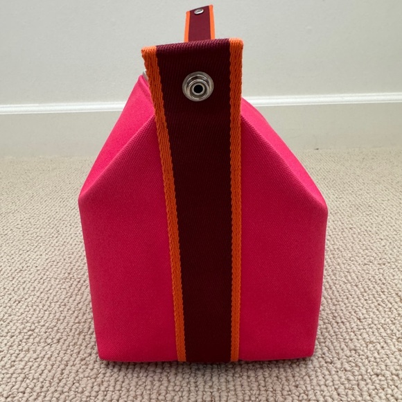 New Hermes Bride-A-Brac Case GM Canvas Hibiscus Pink Pouch Large Model - Picture 11 of 13